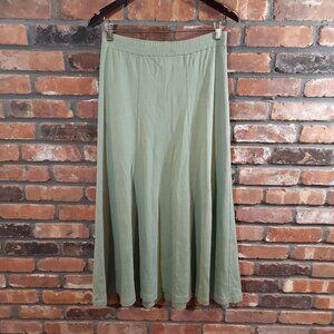 Peruvian Connection Pima Cotton A-line Maxi Skirt in Green Modest Women's S
